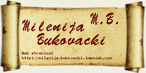 Milenija Bukovački vizit kartica